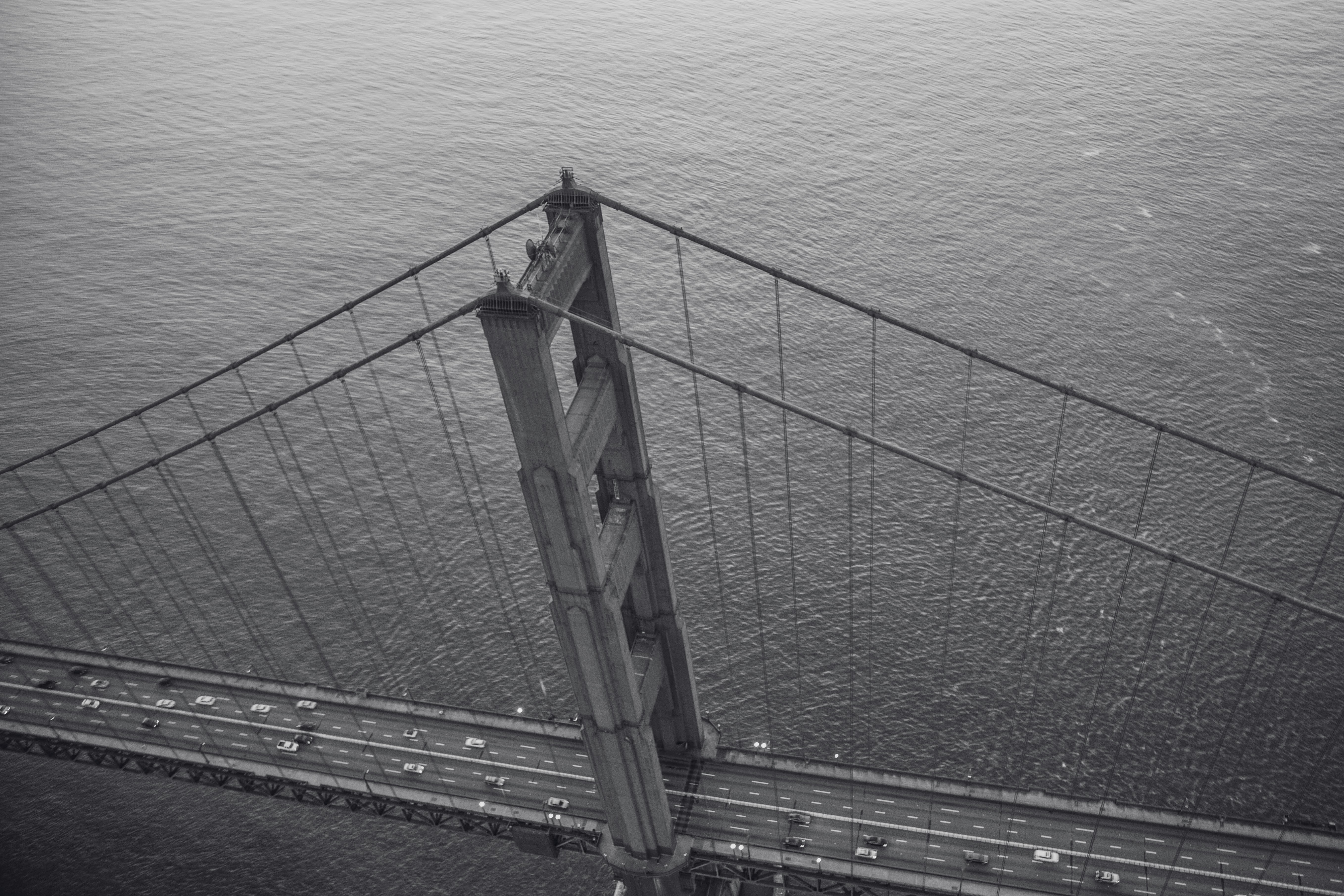 aerial view of Golden Gate bridge